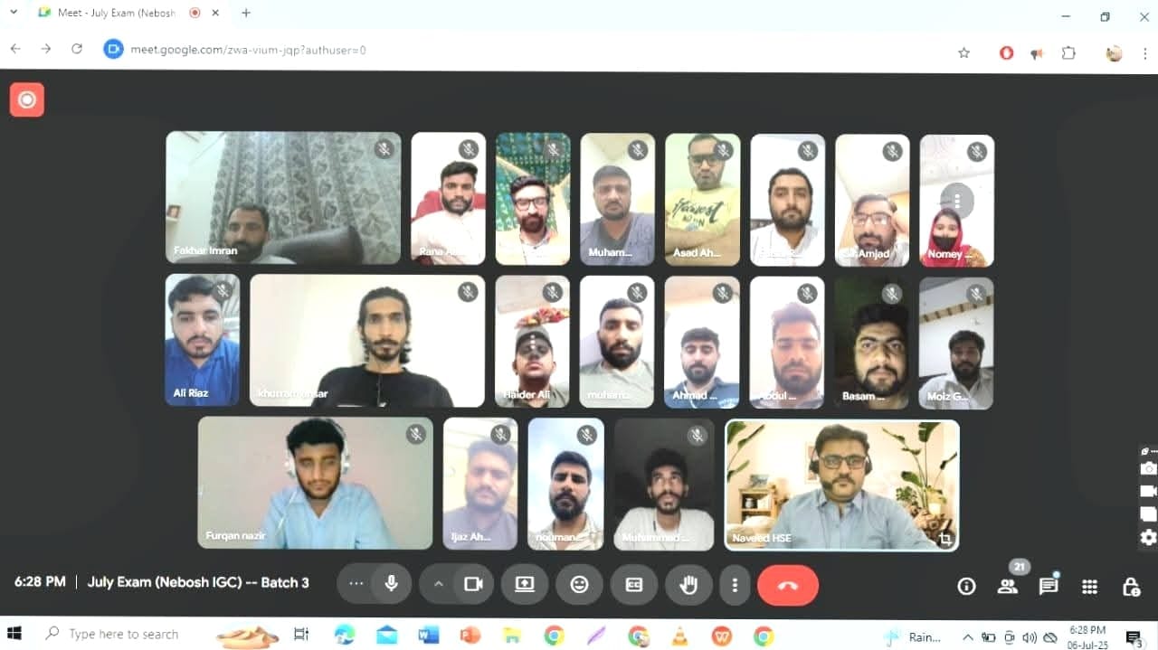 Nebosh IGC July Session 2025 Batch 3